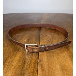 Brooks Brothers Genuine Leather Worn Vintage Dress Belt 1 1/8” Made In USA Sz 36